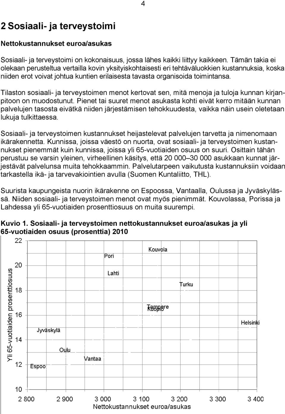 Tilaston sosiaali- ja terveystoimen menot kertovat sen, mitä menoja ja tuloja kunnan kirjanpitoon on muodostunut.