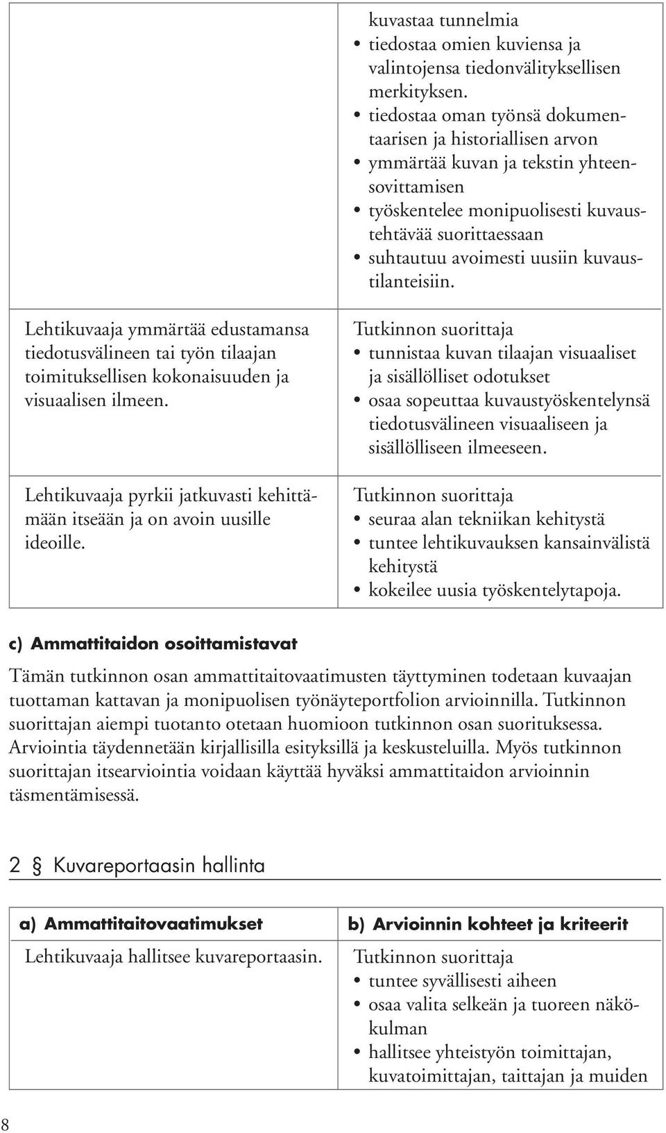 kuvaustilanteisiin. Lehtikuvaaja ymmärtää edustamansa tiedotusvälineen tai työn tilaajan toimituksellisen kokonaisuuden ja visuaalisen ilmeen.