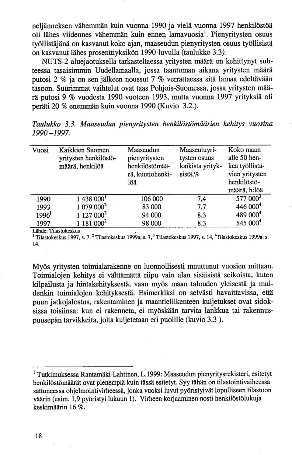 NUTS-2 aluejaotuksella tarkasteltaessa yritysten määrä on kehittynyt suhteessa tasaisimmin Uudellamaalla, jossa taantuman aikana yritysten määrä putosi 2 % ja on sen jälkeen noussut 7 % verrattaessa