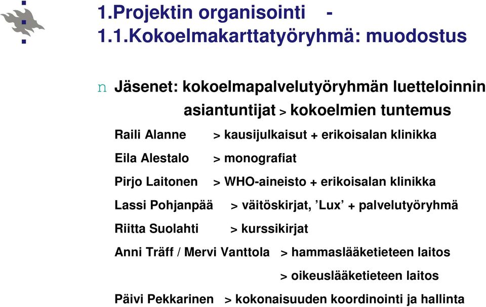 monografiat > WHO-aineisto + erikoisalan klinikka Lassi Pohjanpää > väitöskirjat, Lux + palvelutyöryhmä Riitta Suolahti >