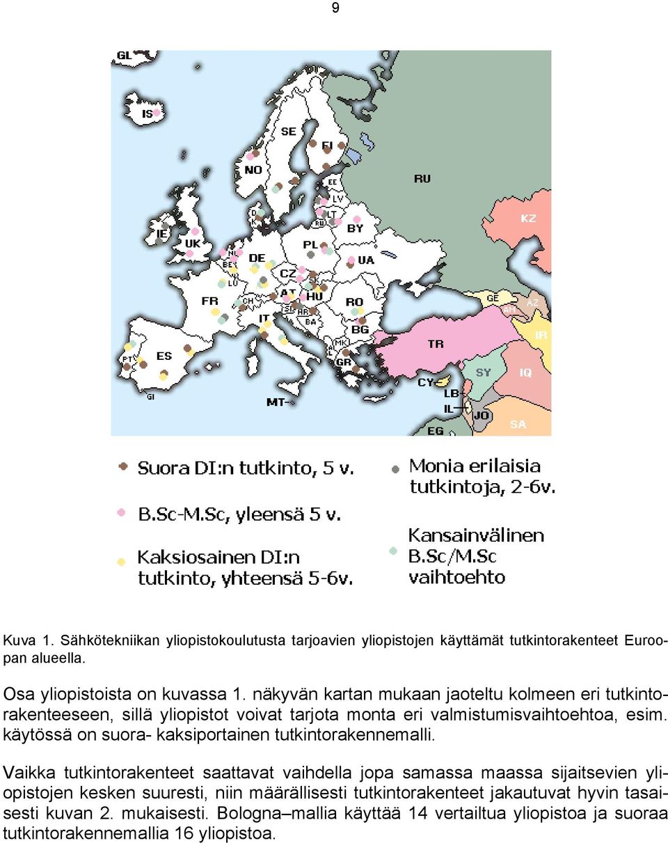 käytössä on suora- kaksiportainen tutkintorakennemalli.