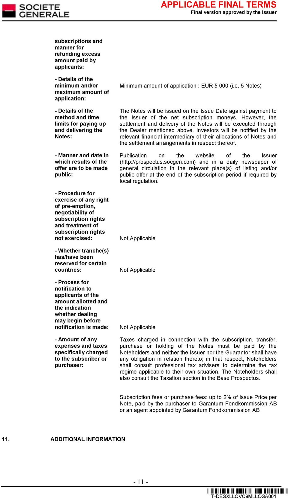 of subscription rights not exercised: - Whether tranche(s) has/have been reserved for certain countries: - Process for notification to applicants of the amount allotted and the indication whether