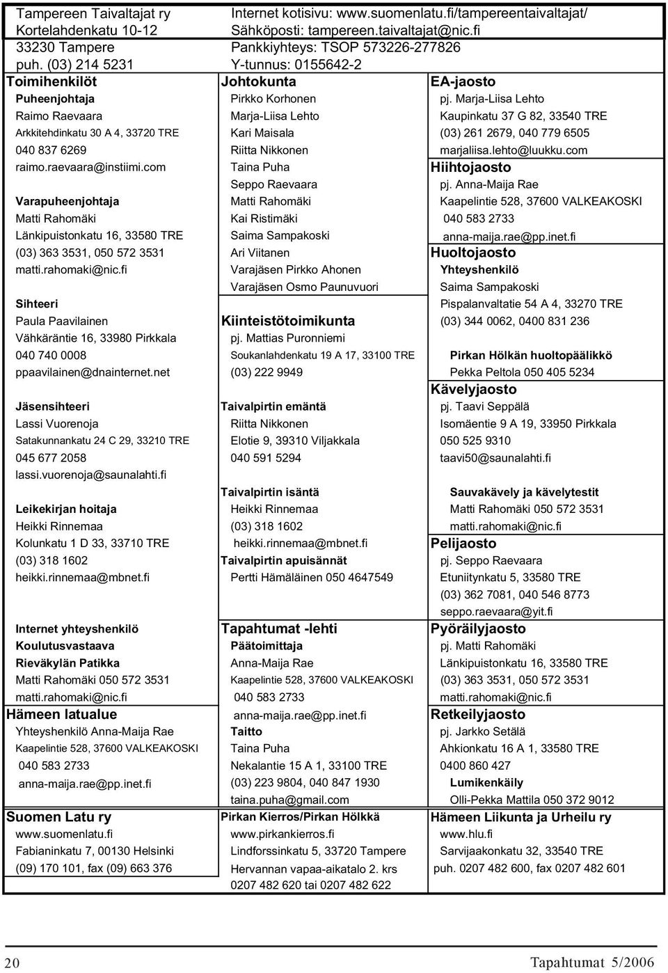 Marja-Liisa Lehto Raimo Raevaara Marja-Liisa Lehto Kaupinkatu 37 G 82, 33540 TRE Arkkitehdinkatu 30 A 4, 33720 TRE Kari Maisala (03) 261 2679, 040 779 6505 040 837 6269 Riitta Nikkonen marjaliisa.