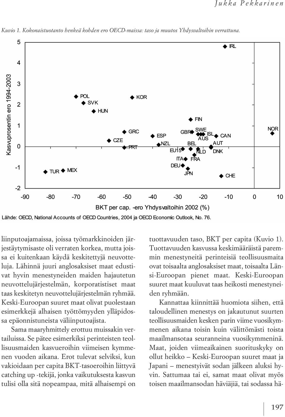 Lähinnä juuri anglosaksiset maat edustivat hyvin menestyneiden maiden hajautetun neuvottelujärjestelmän, korporatistiset maat taas keskitetyn neuvottelujärjestelmän ryhmää.