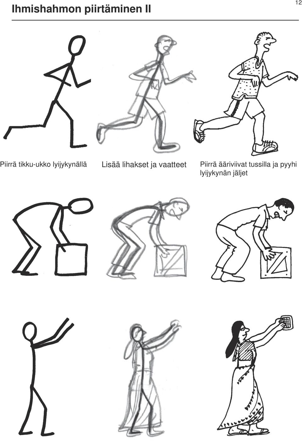 Lisää lihakset ja vaatteet Piirrä