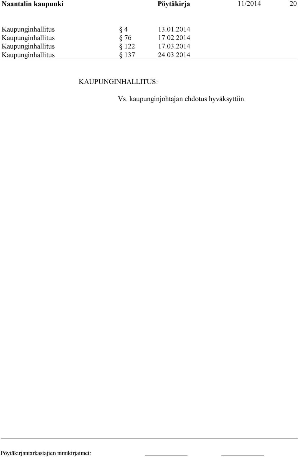2014 Kaupunginhallitus 122 17.03.