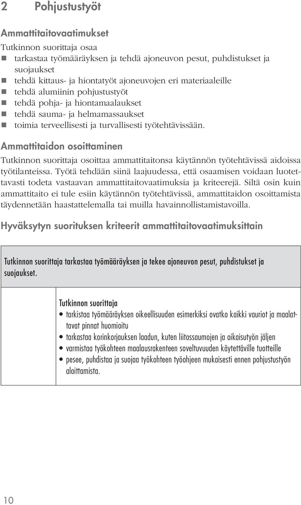 Ammattitaidon osoittaminen osoittaa ammattitaitonsa käytännön työtehtävissä aidoissa työtilanteissa.