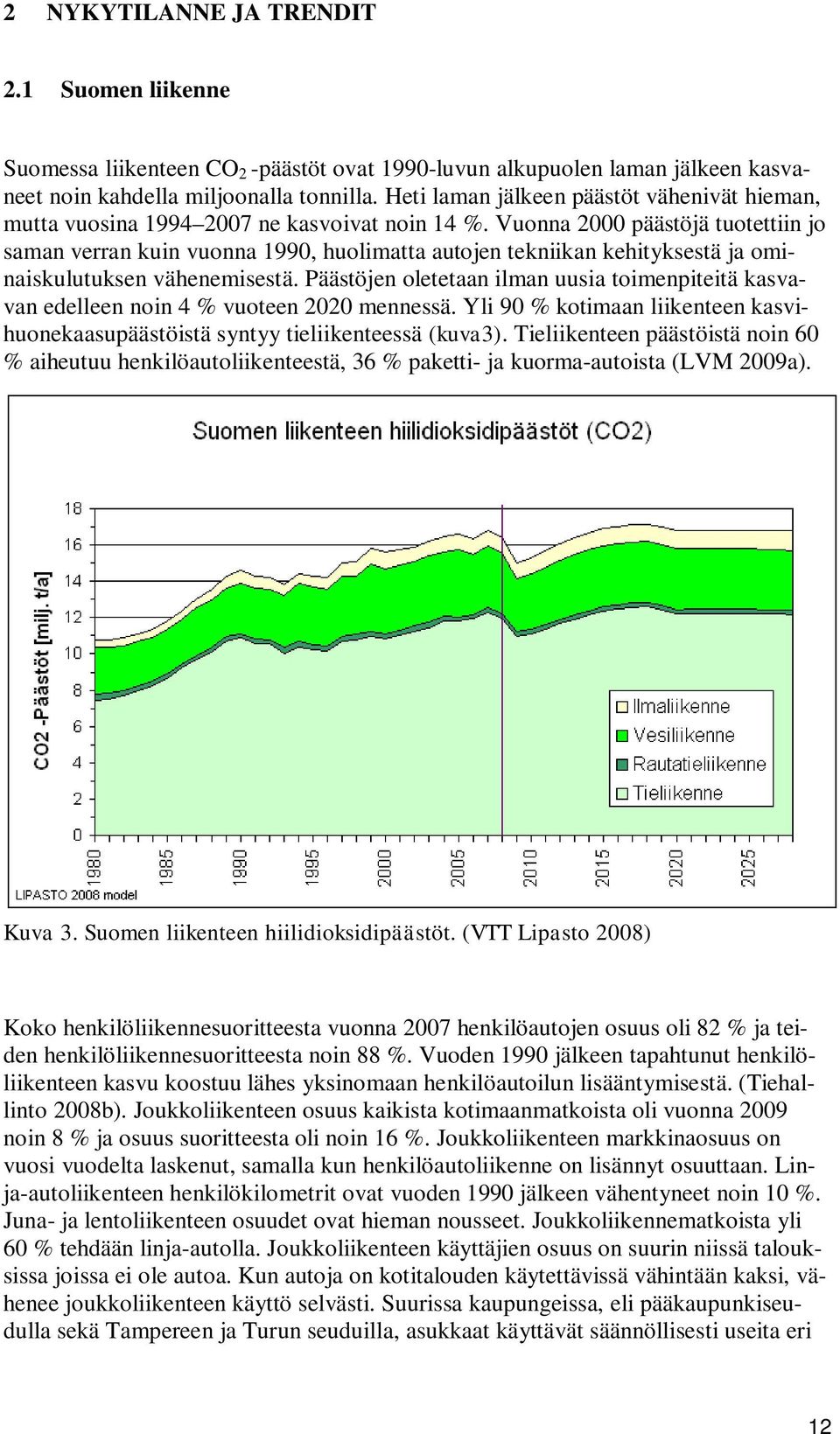 Vuonna 2000 päästöjä tuotettiin jo saman verran kuin vuonna 1990, huolimatta autojen tekniikan kehityksestä ja ominaiskulutuksen vähenemisestä.