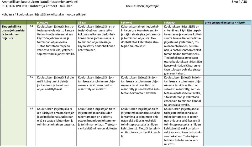 tarpei- tiedon tuottamiseen tai sen kokonaisvaltaisen tiedonhallinnan jestäjän strategiaa, johtamista ta vastaava ja vuorovaikuttei- käyttöön johtamisessa ja tarve johtamisessa ja ja toiminnan