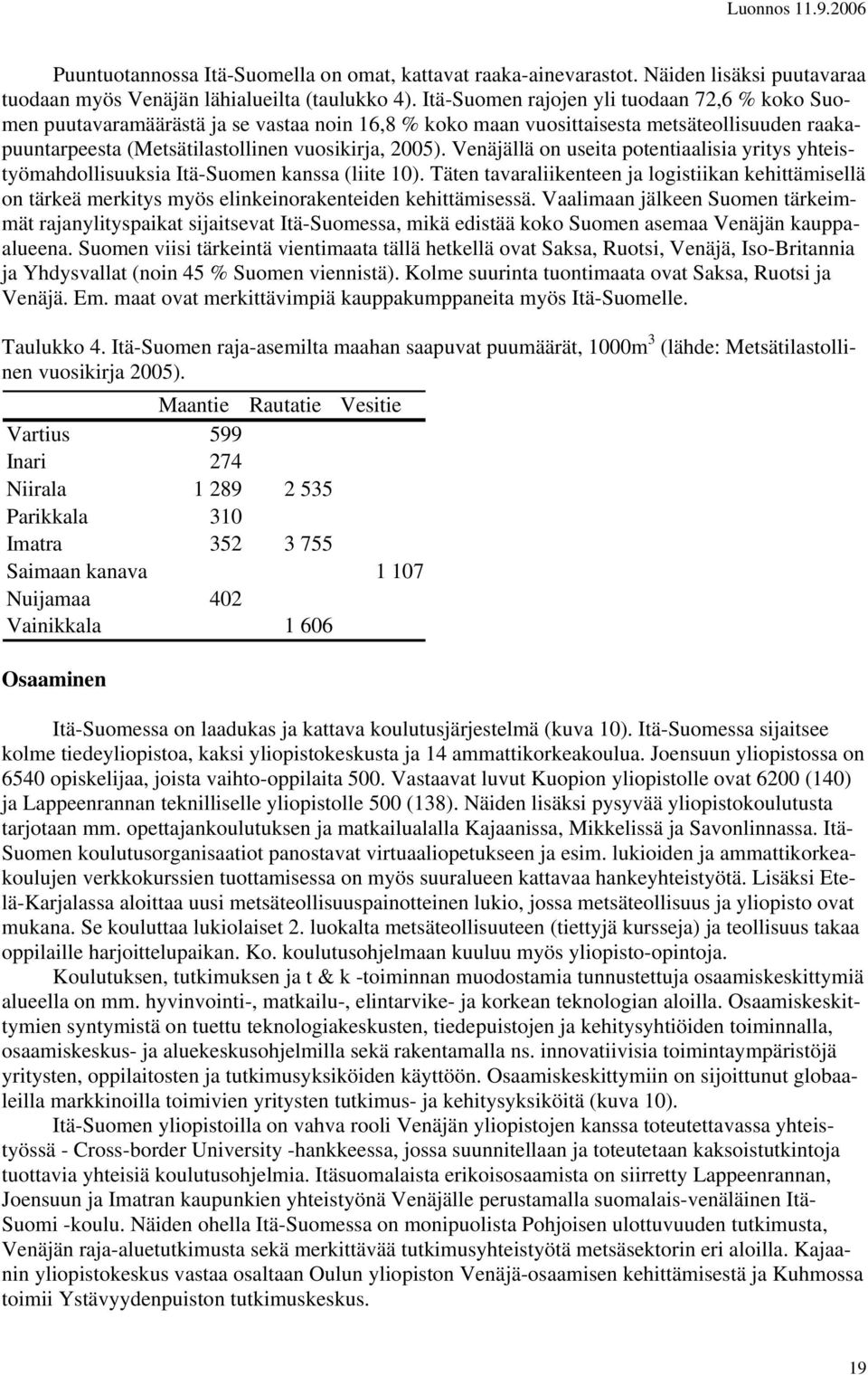 Venäjällä on useita potentiaalisia yritys yhteistyömahdollisuuksia Itä-Suomen kanssa (liite 10).