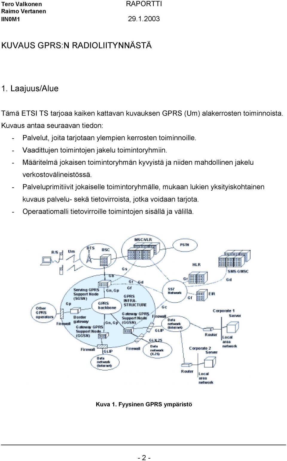 - Määritelmä jokaisen toimintoryhmän kyvyistä ja niiden mahdollinen jakelu verkostovälineistössä.