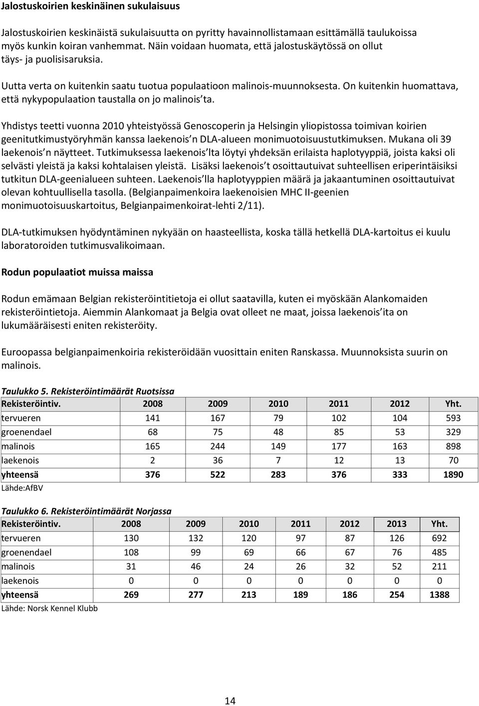 On kuitenkin huomattava, että nykypopulaation taustalla on jo malinois ta.