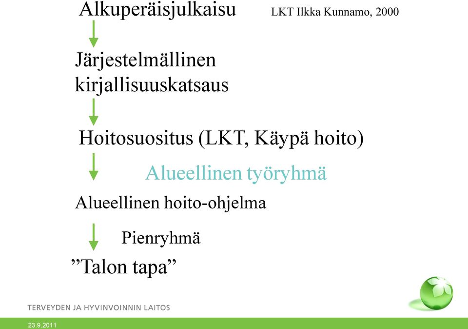 Hoitosuositus (LKT, Käypä hoito) Alueellinen