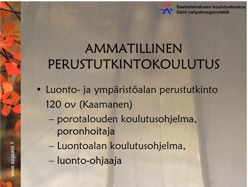 (Kaamanen) porotalouden koulutusohjelma,