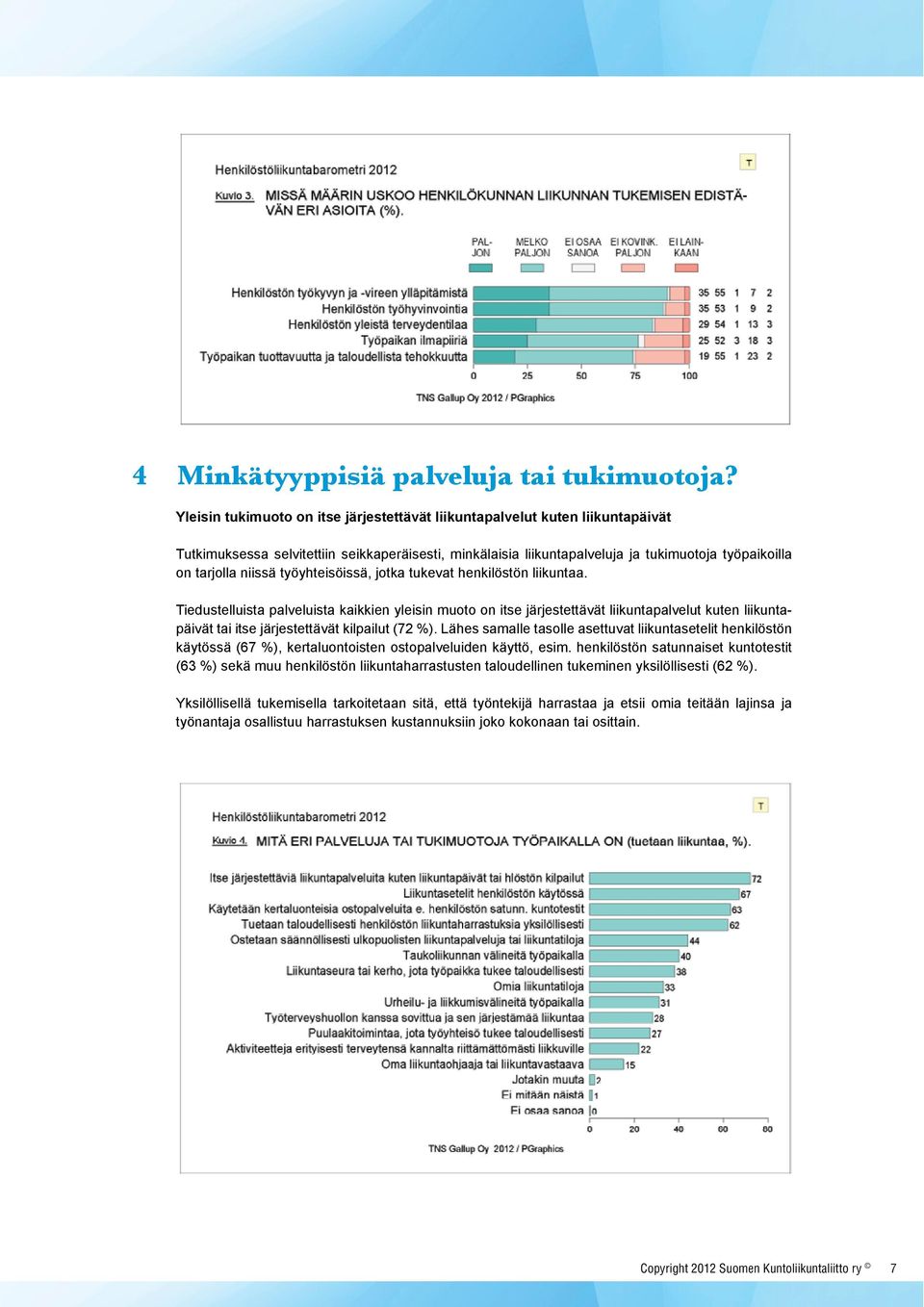 niissä työyhteisöissä, jotka tukevat henkilöstön liikuntaa.