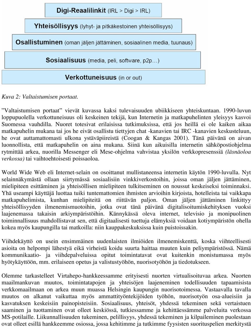 Nuoret totesivat erilaisissa tutkimuksissa, että jos heillä ei ole kaiken aikaa matkapuhelin mukana tai jos he eivät osallistu tiettyjen chat -kanavien tai IRC -kanavien keskusteluun, he ovat