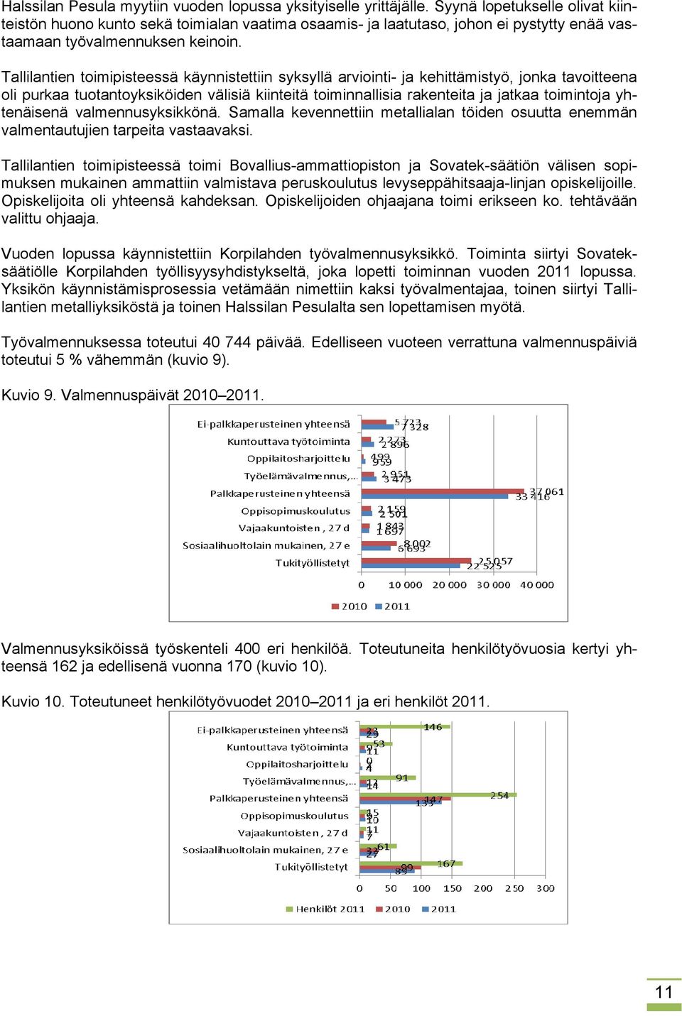 Tallilantien toimipisteessä käynnistettiin syksyllä arviointi- ja kehittämistyö, jonka tavoitteena oli purkaa tuotantoyksiköiden välisiä kiinteitä toiminnallisia rakenteita ja jatkaa toimintoja