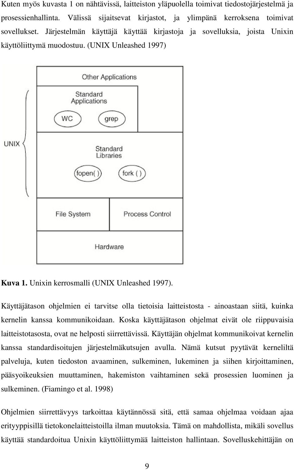 Käyttäjätason ohjelmien ei tarvitse olla tietoisia laitteistosta - ainoastaan siitä, kuinka kernelin kanssa kommunikoidaan.