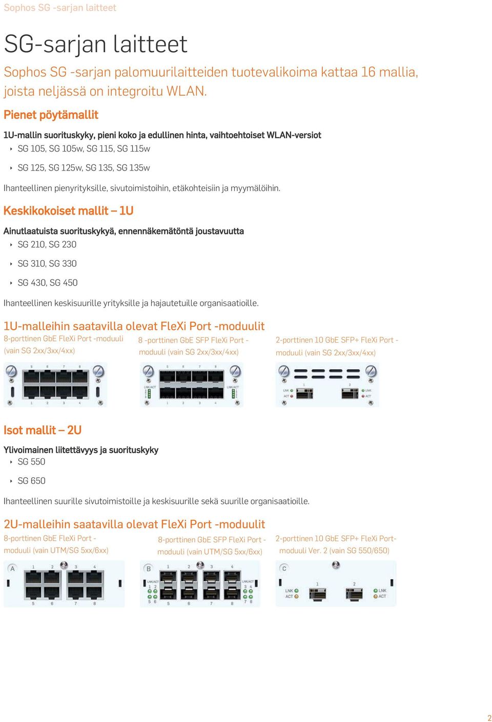 SG 135w SG 210, SG 230 SG 310,