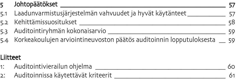 Kehittämissuositukset. Auditointiryhmän kokonaisarvio.