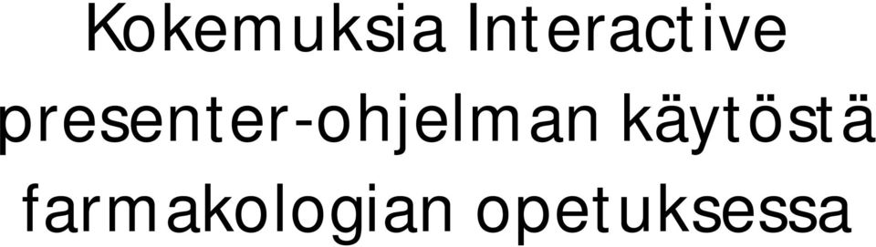 presenter-ohjelman