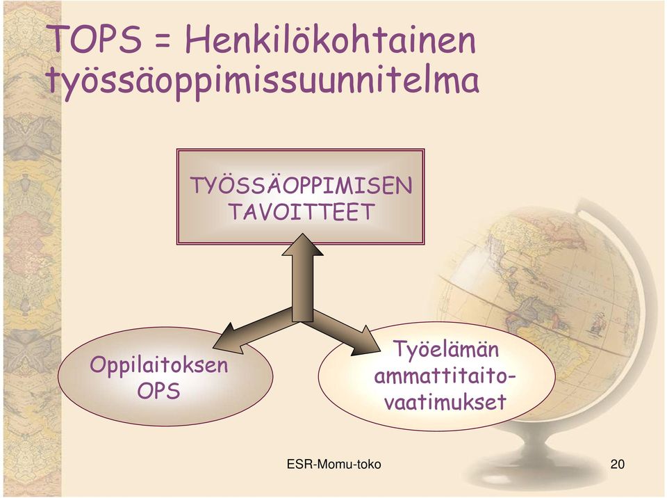 TYÖSSÄOPPIMISEN TAVOITTEET