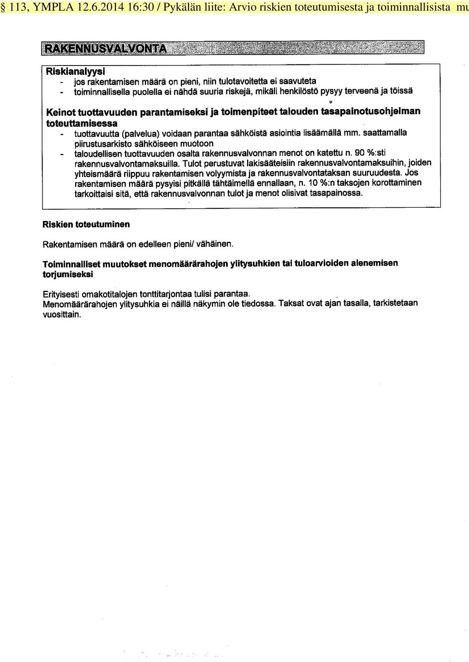 liite: Arvio riskien