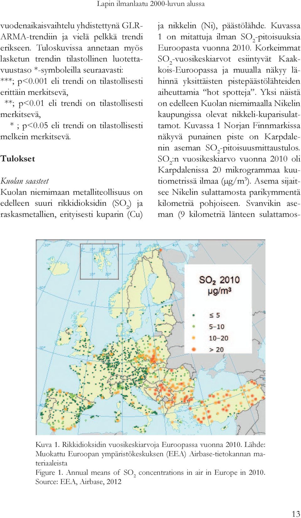 01 eli trendi on tilastollisesti merkitsevä, * ; p<0.05 eli trendi on tilastollisesti melkein merkitsevä.