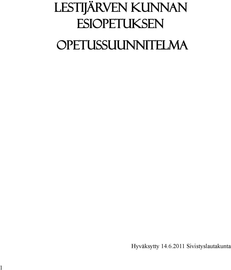 opetussuunnitelma