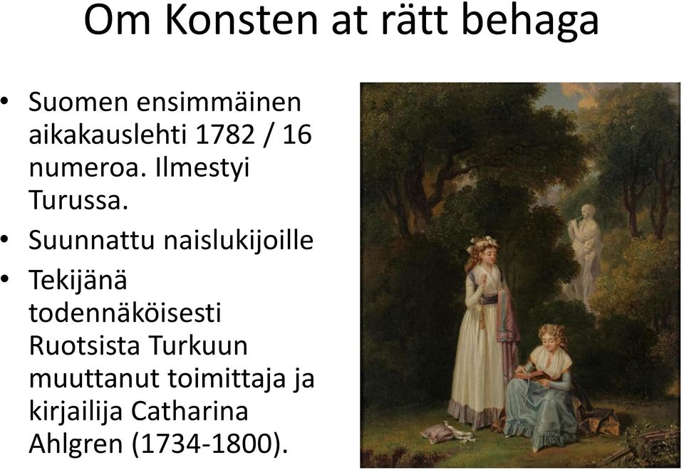 Suunnattu naislukijoille Tekijänä todennäköisesti