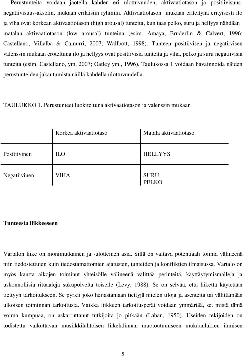 (esim. Amaya, Bruderlin & Calvert, 1996; Castellano, Villalba & Camurri, 2007; Wallbott, 1998).