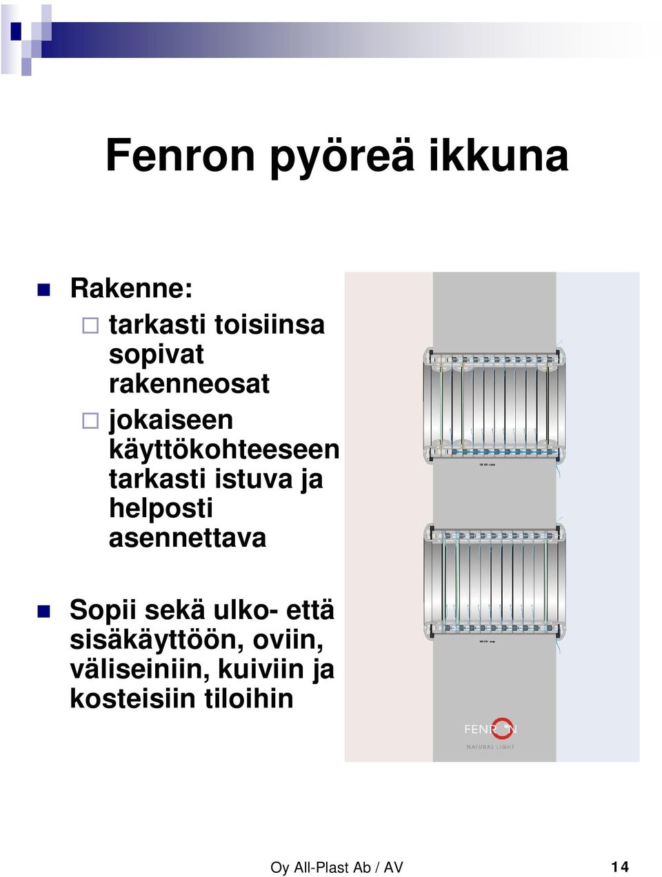 helposti asennettava Sopii sekä ulko- että sisäkäyttöön,