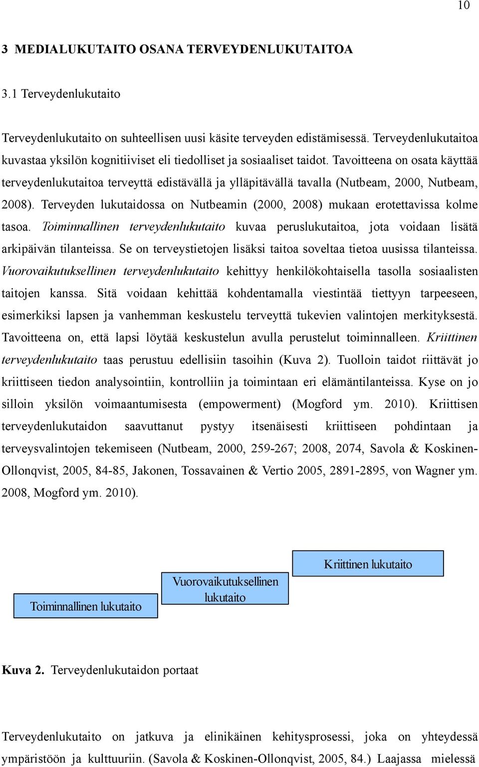 Tavoitteena on osata käyttää terveydenlukutaitoa terveyttä edistävällä ja ylläpitävällä tavalla (Nutbeam, 2000, Nutbeam, 2008).