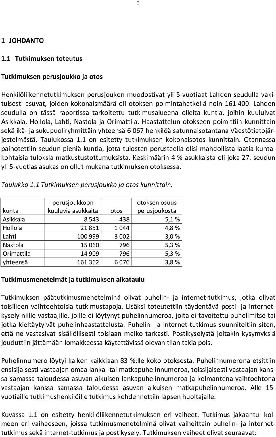 poimintahetkellä noin 161 400. Lahden seudulla on tässä raportissa tarkoitettu tutkimusalueena olleita kuntia, joihin kuuluivat Asikkala, Hollola, Lahti, Nastola ja Orimattila.