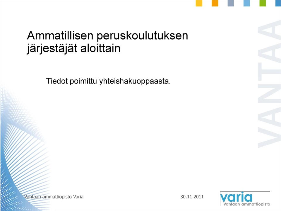 järjestäjät aloittain