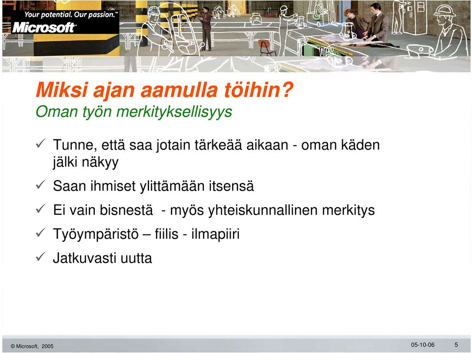 oman käden jälki näkyy Saan ihmiset ylittämään itsensä Ei vain