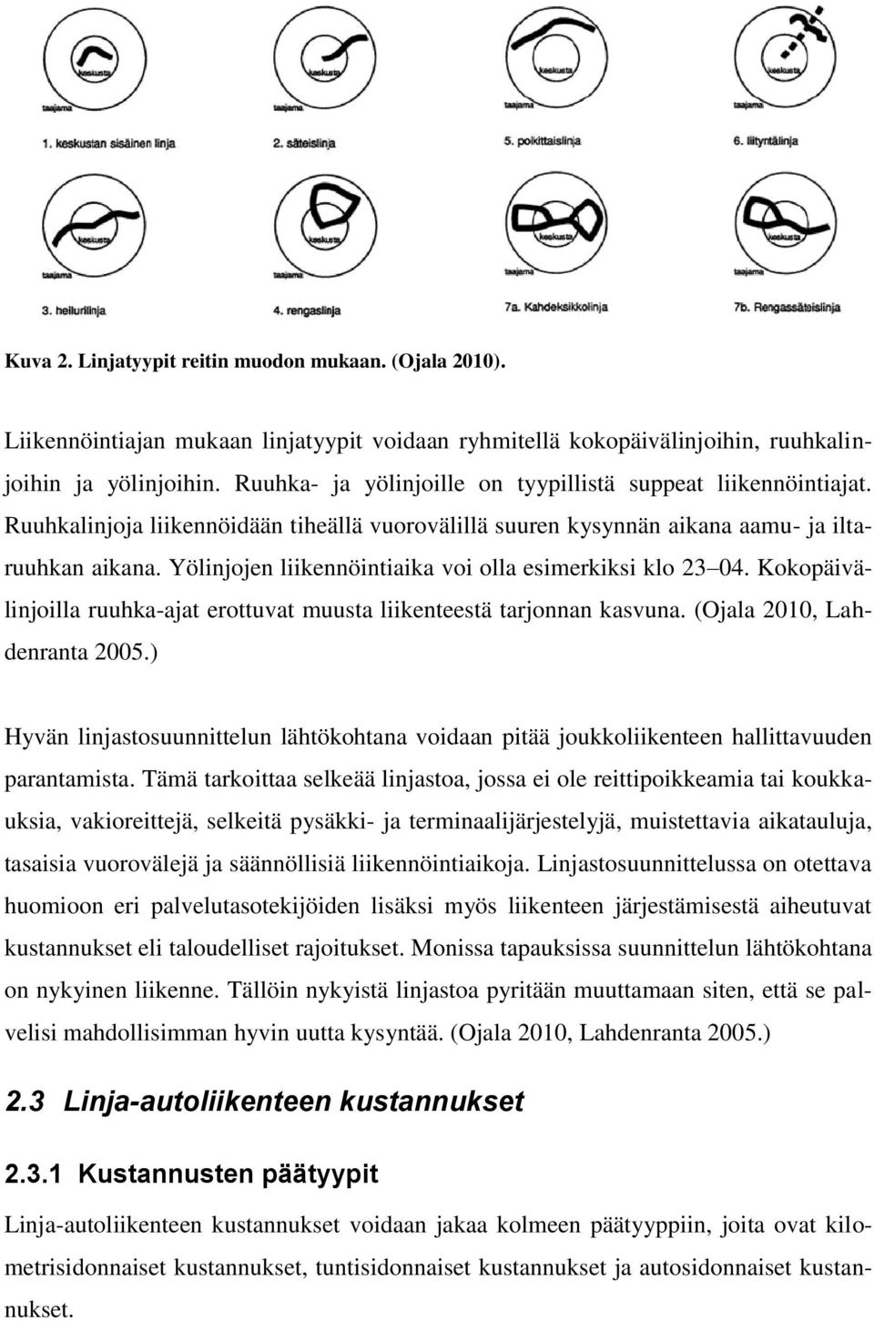 Yölinjojen liikennöintiaika voi olla esimerkiksi klo 23 04. Kokopäivälinjoilla ruuhka-ajat erottuvat muusta liikenteestä tarjonnan kasvuna. (Ojala 2010, Lahdenranta 2005.