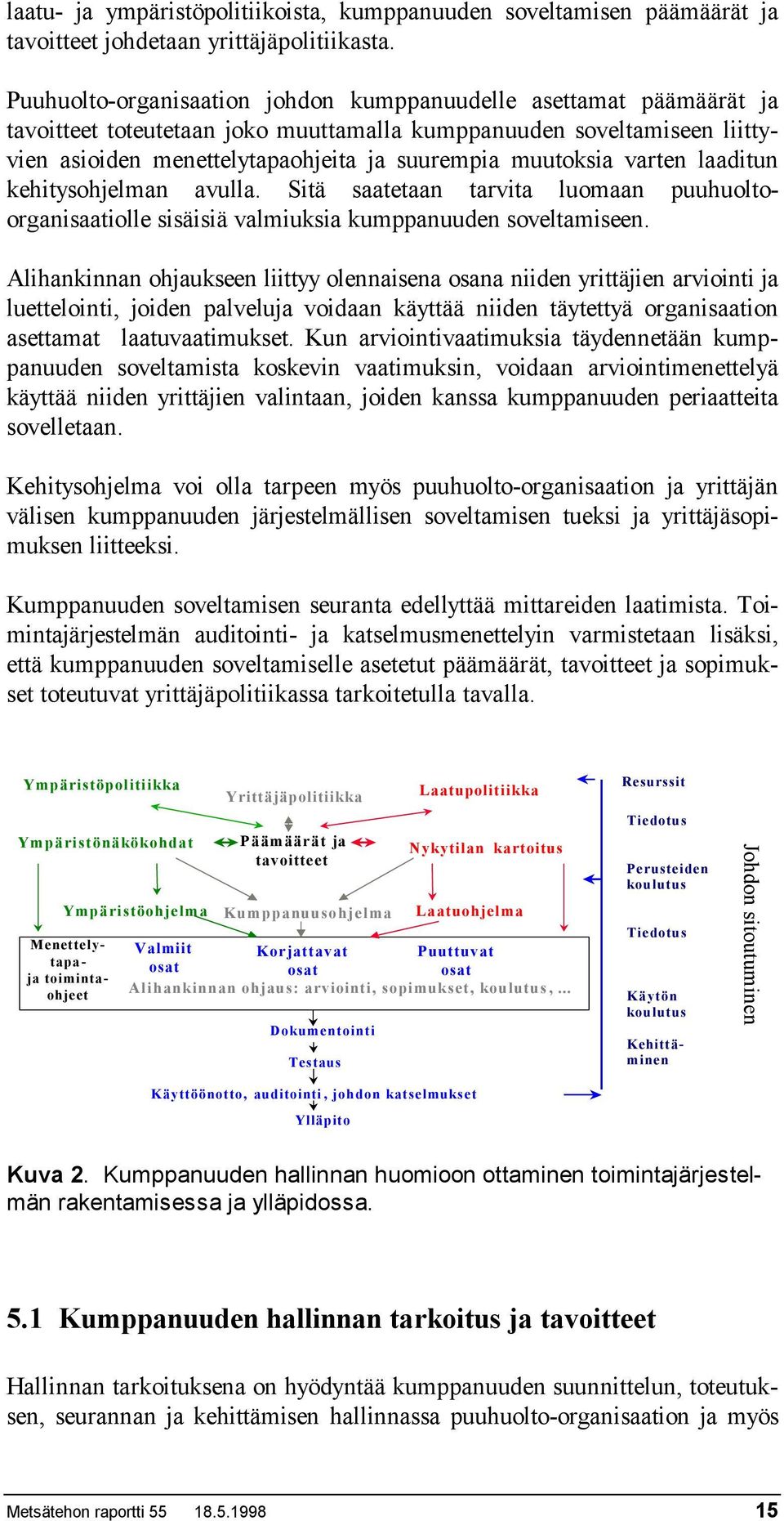 varten laaditun kehitysohjelman avulla. Sitä saatetaan tarvita luomaan puuhuoltoorganisaatiolle sisäisiä valmiuksia kumppanuuden soveltamiseen.