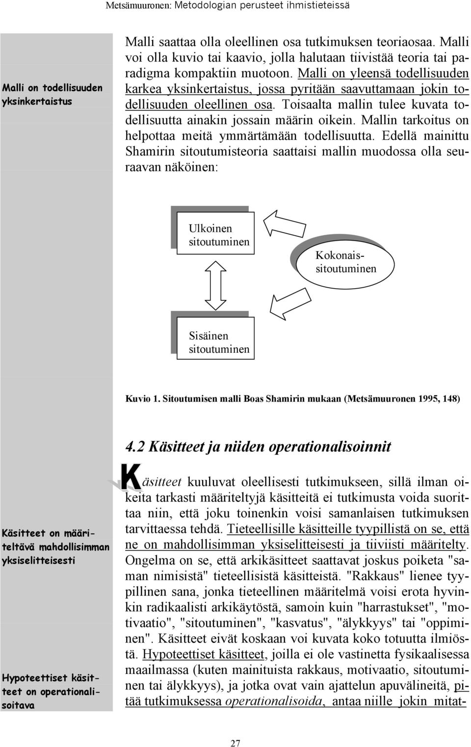 Mallin tarkoitus on helpottaa meitä ymmärtämään todellisuutta.