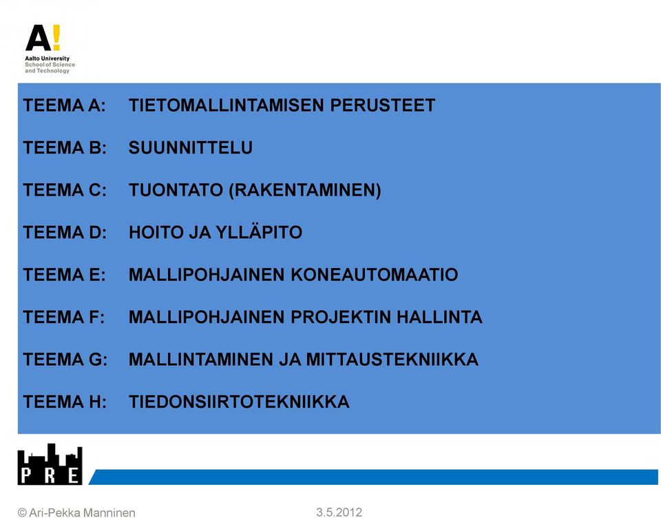 MALLIPOHJAINEN KONEAUTOMAATIO TEEMA F: MALLIPOHJAINEN PROJEKTIN
