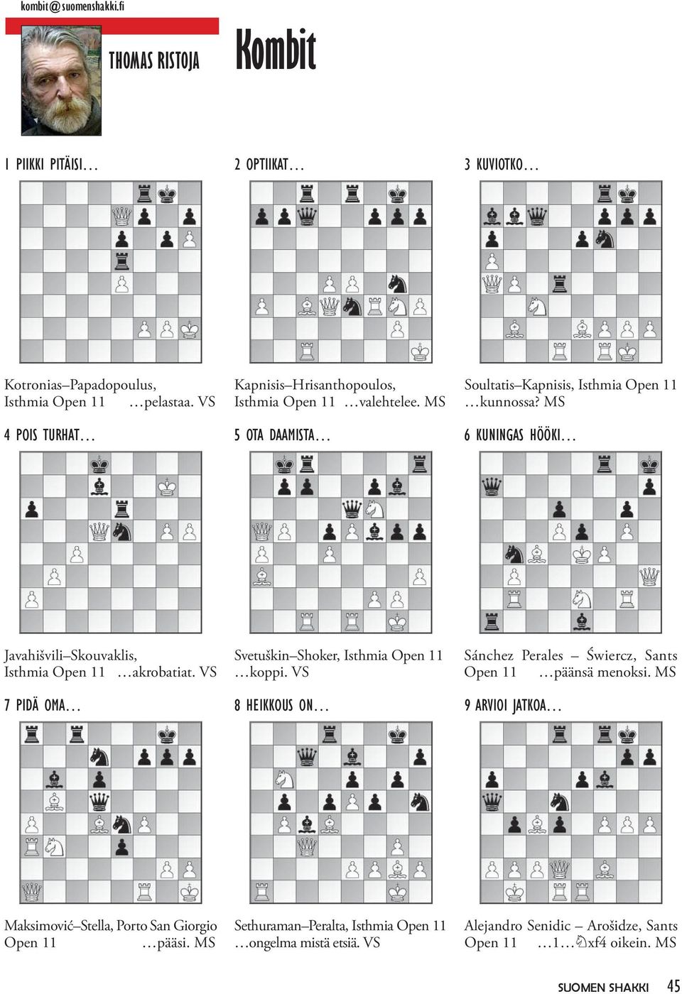 MS 6 KUNINGAS HÖÖKI Javahišvili Skouvaklis, Isthmia Open 11 akrobatiat. VS 7 PIDÄ OMA Svetuškin Shoker, Isthmia Open 11 koppi.