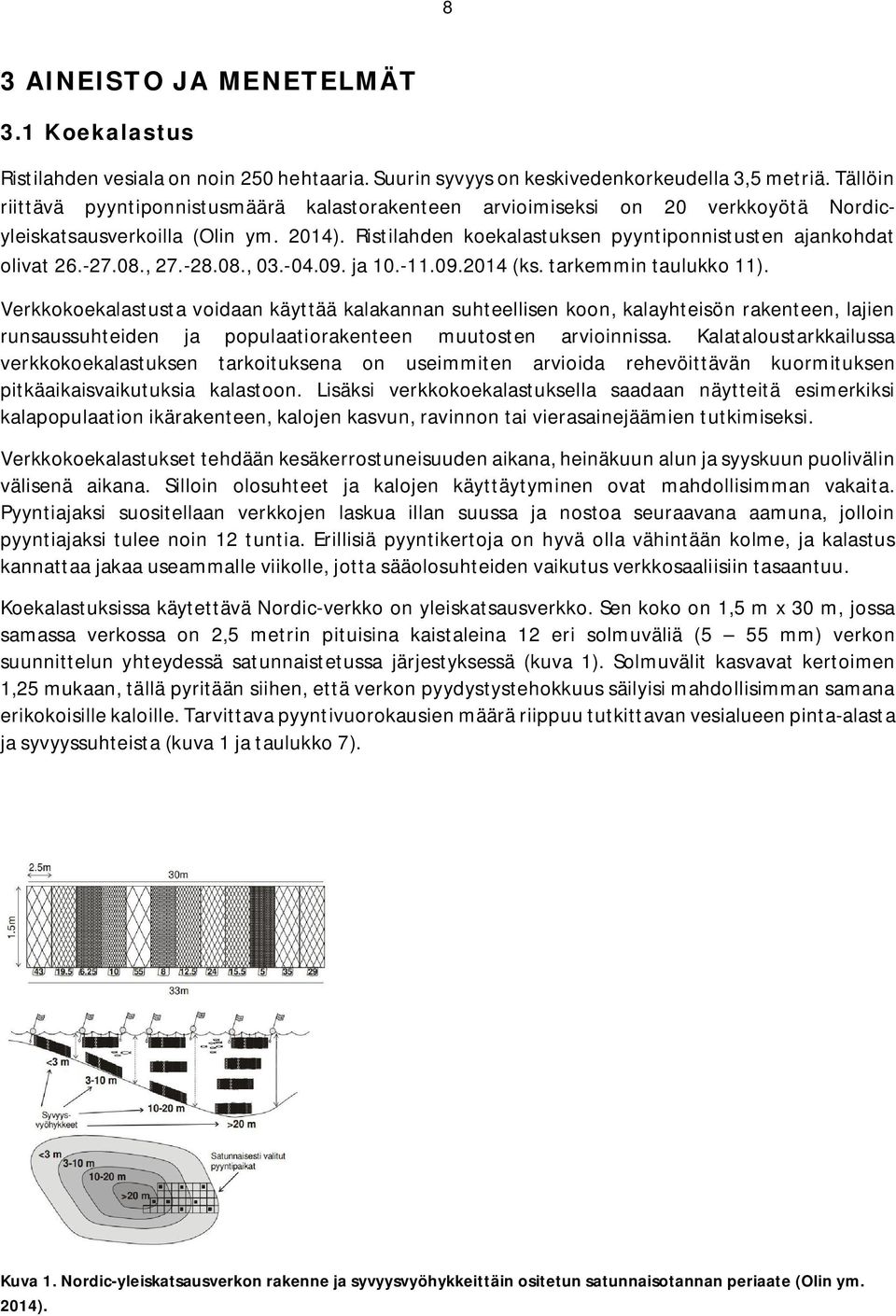 -27.08., 27.-28.08., 03.-04.09. ja 10.-11.09.2014 (ks. tarkemmin taulukko 11).