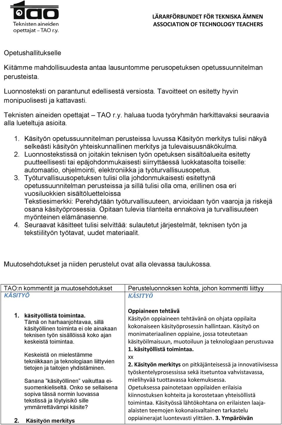 Käsityön opetussuunnitelman perusteissa luvussa Käsityön merkitys tulisi näkyä selkeästi käsityön yhteiskunnallinen merkitys ja tulevaisuusnäkökulma. 2.