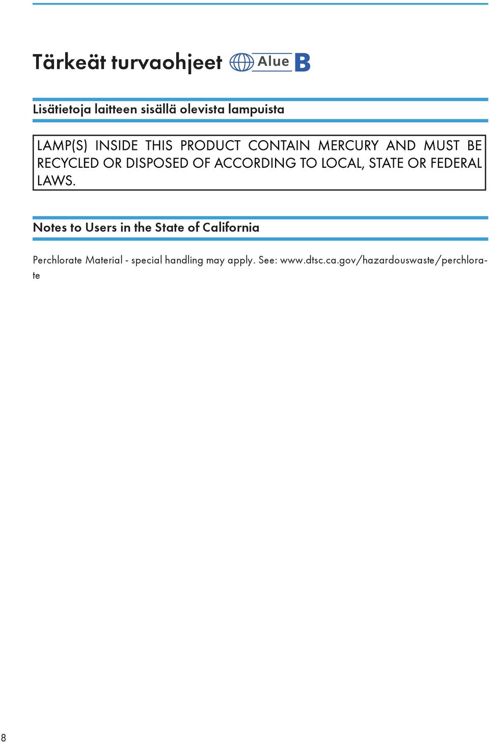 California Perchlorate Material - special handling