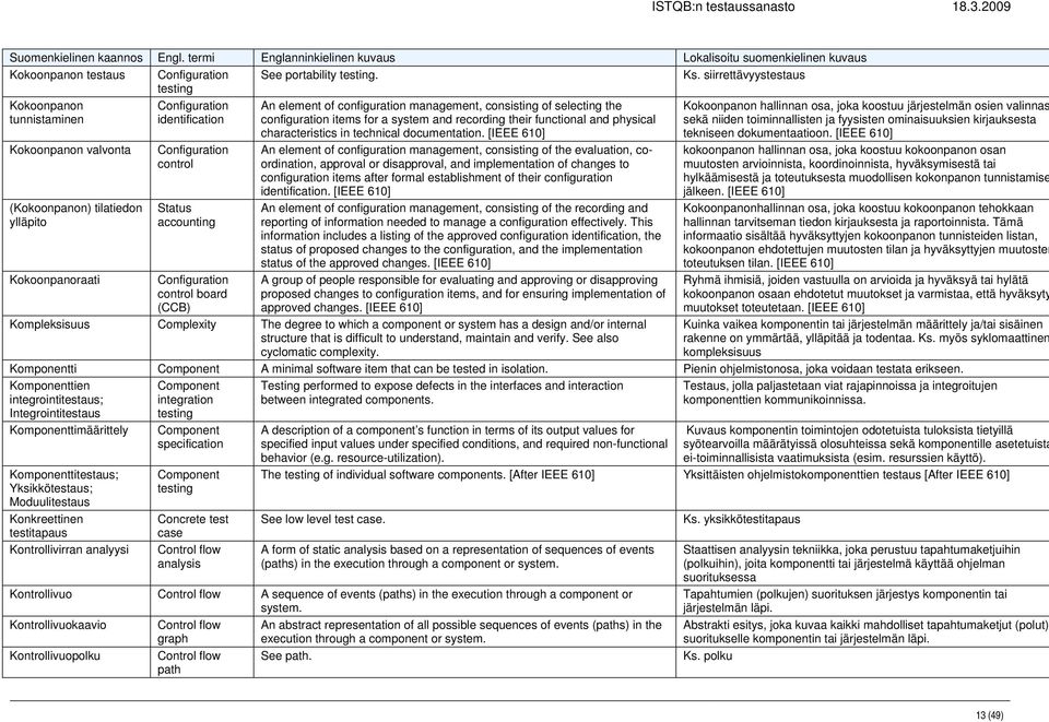 Configuration control board (CCB) An element of configuration management, consisting of selecting the configuration items for a system and recording their functional and physical characteristics in