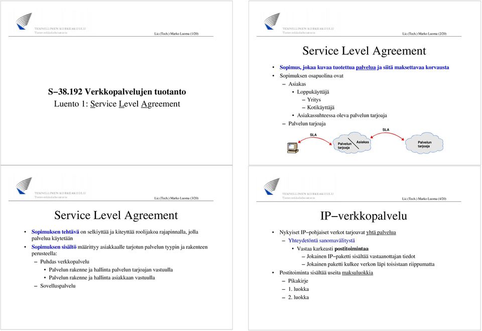 siakassuhteessa oleva n tarjoaja Palvelun tarjoaja SL SL Palvelun tarjoaja siakas Palvelun tarjoaja Lic.(Tech.