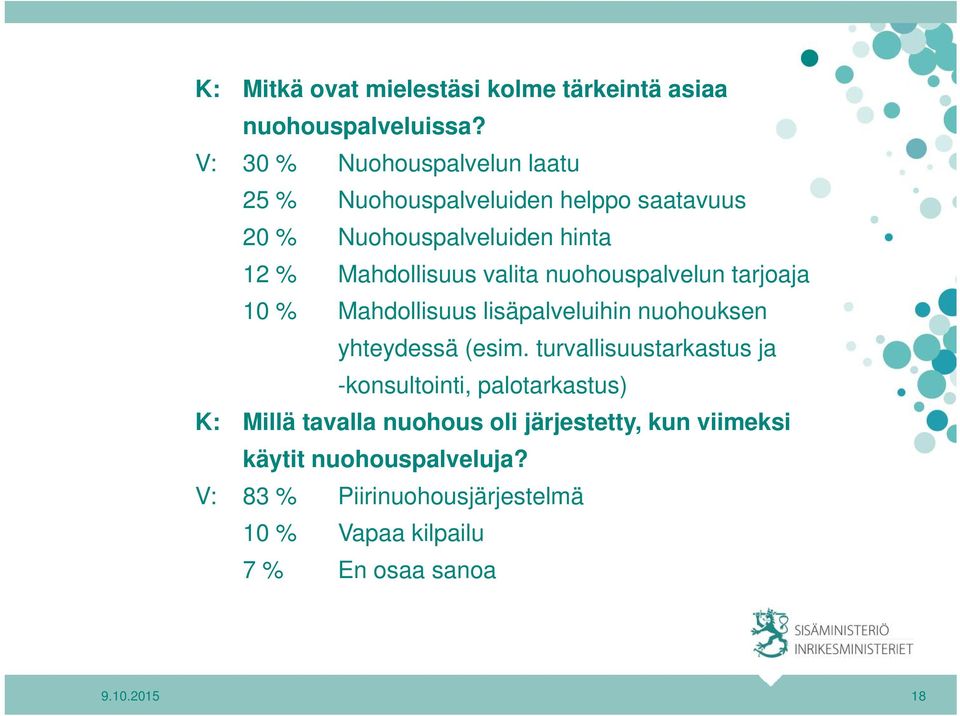 valita nuohouspalvelun tarjoaja 10 % Mahdollisuus lisäpalveluihin nuohouksen yhteydessä (esim.