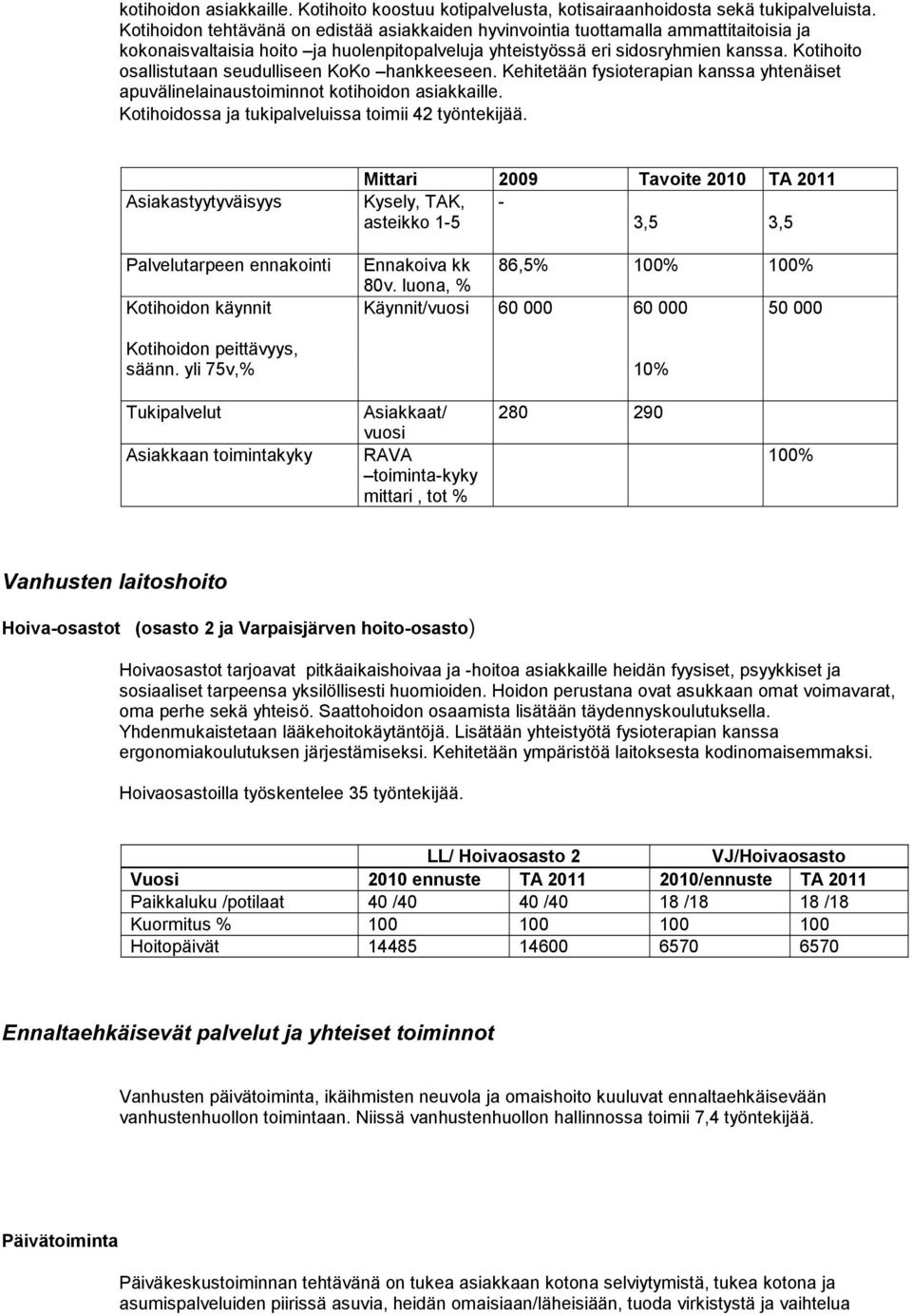 Kotihoito osallistutaan seudulliseen KoKo hankkeeseen. Kehitetään fysioterapian kanssa yhtenäiset apuvälinelainaustoiminnot kotihoidon asiakkaille.