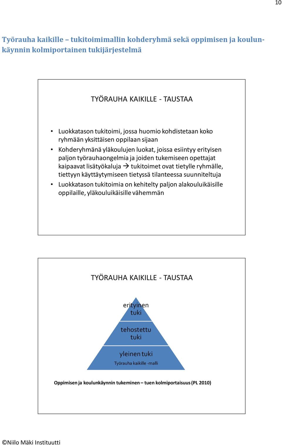 lisätyökaluja tukitoimet ovat tietylle ryhmälle, tiettyyn käyttäytymiseen tietyssä tilanteessa suunniteltuja Luokkatason tukitoimia on kehitelty paljon alakouluikäisille oppilaille,