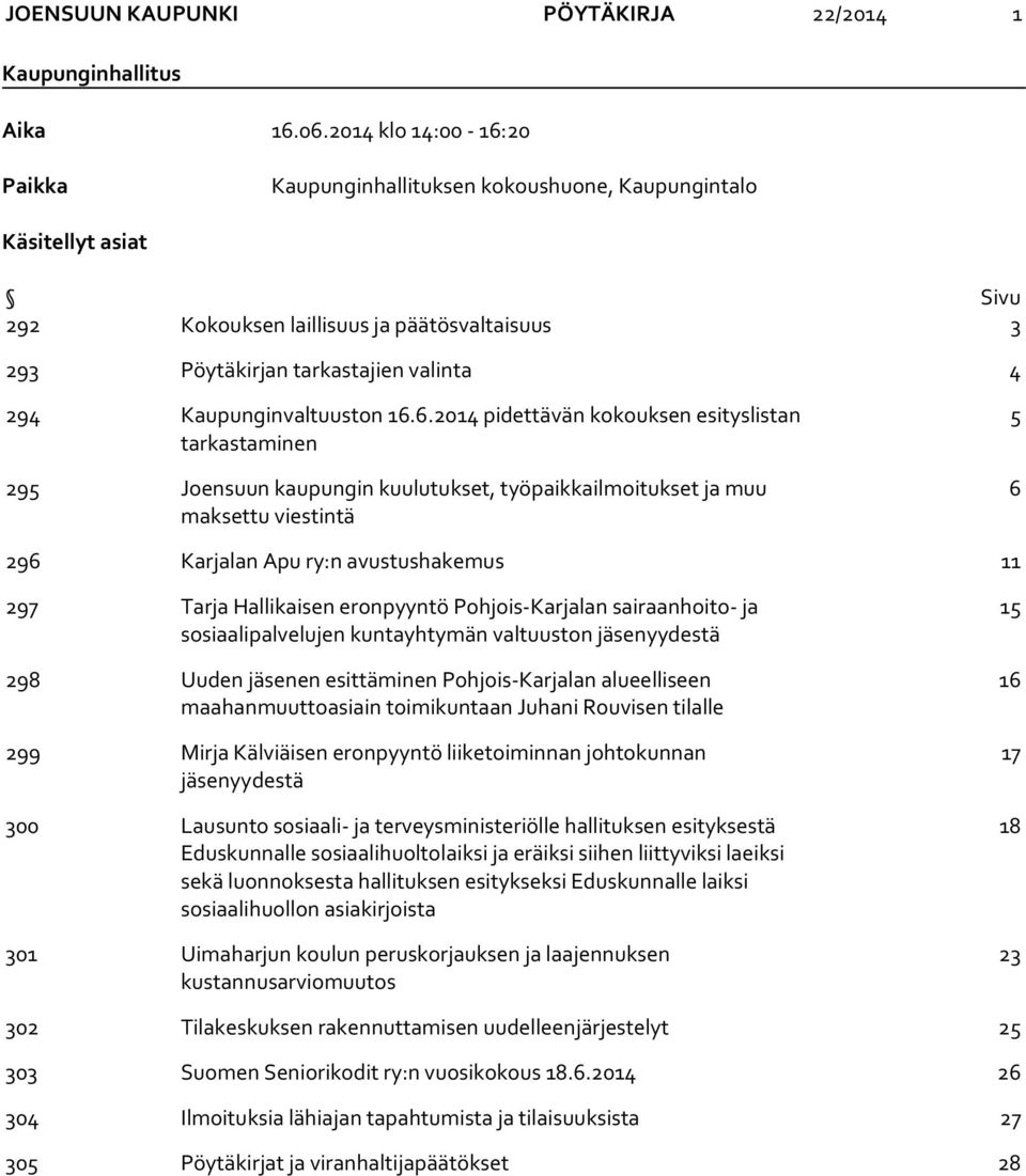 Kaupunginvaltuuston 16.